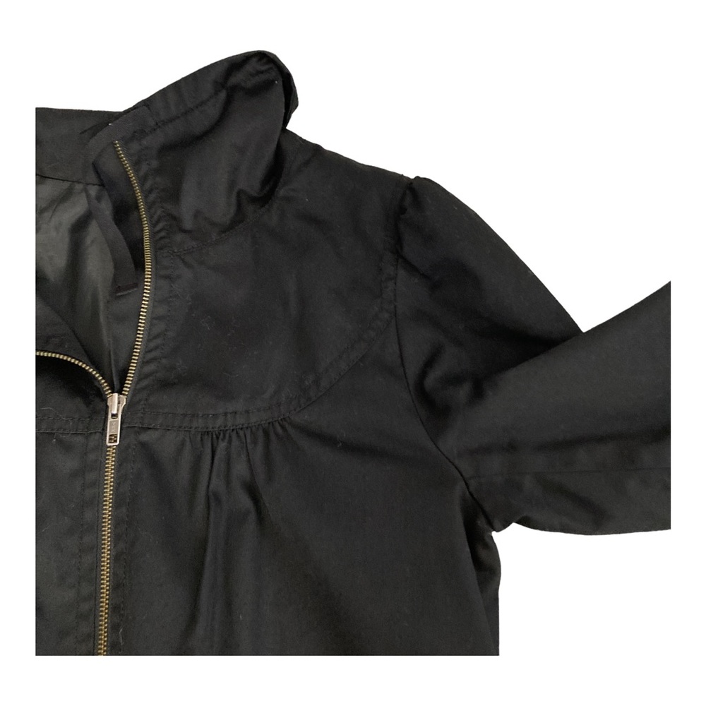 H&M Coat Jacket Women Sz 12 Pockets Lined Black pleated - Picture 5 of 14